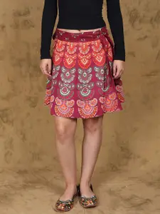 Exotic India Printed Pure Cotton MIni Skirts