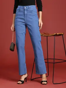 all about you Women Straight Fit High-Rise Light Fade Stretchable Jeans