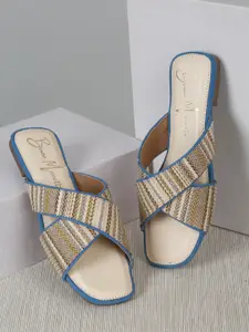 Bruno Manetti Printed Open Toe Flats