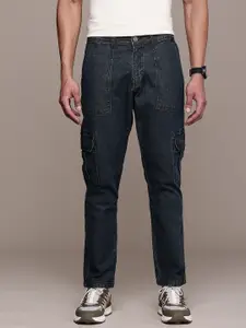 WROGN Men Light Fade Cargo Fit Stretchable Jeans