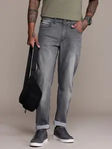 WROGN Men Straight Fit Heavy Fade Stretchable Jeans