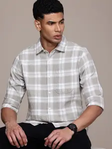 WROGN Pure Cotton Slim Fit Checked Casual Shirt