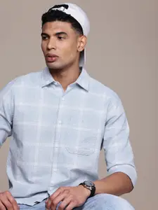 WROGN Pure Cotton Slim Fit Checked Casual Shirt