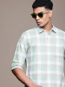 WROGN Pure Cotton Slim Fit Checked Casual Shirt