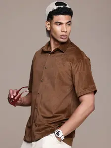 WROGN Self Design Oversized Casual Shirt