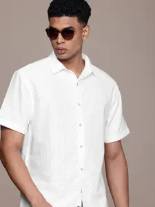 WROGN Self Design Textured Casual Shirt