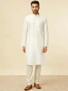 Manyavar Geometric Embroidered Thread Work Kurta with Pyjamas