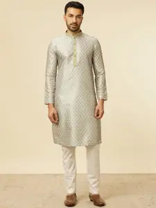 Manyavar Geometric Woven Design Kurta with Pyjamas