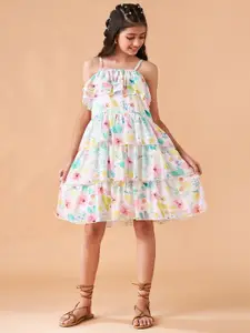 Cherry & Jerry Floral Print Georgette Fit & Flare Dress