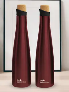 The Better Home Maroon 2 Pieces Stainless Steel Water Bottle