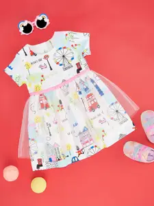 Pantaloons Baby Infants Conversational Printed Fit & Flare Dress