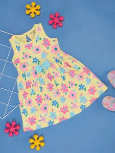Pantaloons Baby Infants Floral Printed Round Neck Sleeveess Fit & Flare Dress