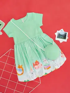 Pantaloons Junior Girls Floral Printed A-Line Dress