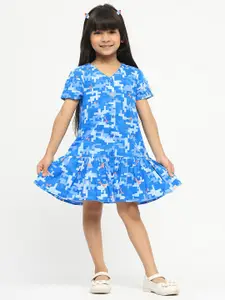 Somersault Girls Floral Print Drop-Waist Dress