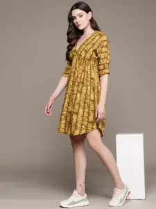 Roadster Tie & Dye Print A-Line Mini Dress