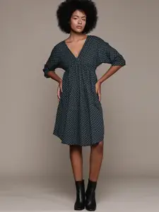 Roadster Polka Dot Print A-Line Dress