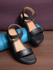 Liberty Solid Backstrap Wedge Sandals