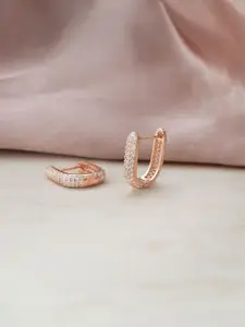 MANNASH 92.5 Sterling Silver 18KT Rose Gold-Plated Circular Hoop Earrings