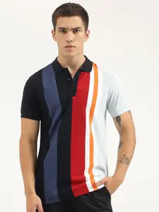 United Colors of Benetton Striped Polo Collar Pure Cotton Applique T-shirt