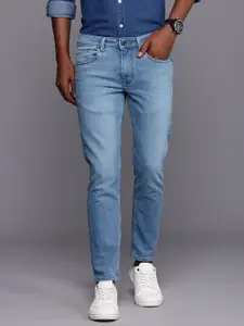 Louis Philippe Jeans Men Smart Slim Fit Low-Rise Heavy Fade Stretchable Jeans