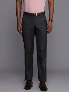 Louis Philippe Men Textured Slim Fit Formal Trousers