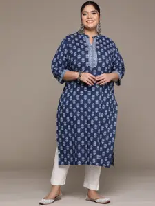 Readiprint Plus Size Floral Printed Pure Cotton Kurta