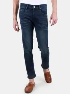 Duke Men Slim Fit Mid-Rise Light Fade Clean Look Cropped Cotton Stretchable Jeans