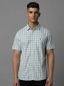 Louis Philippe Jeans Slim Fit Checked Half Sleeves Cotton Casual Shirt
