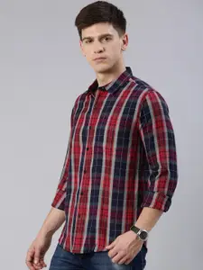 Metronaut Slim Fit Opaque Checked Cotton Casual Shirt