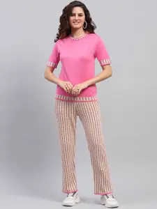 Monte Carlo Striped Pure Cotton T-shirt With Trousers