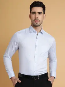 METAL Slim Fit Floral Opaque Printed Cotton Formal Shirt