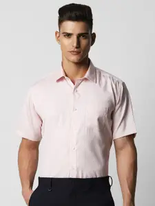 Van Heusen Geometric Self Design Pure Cotton Formal Shirt