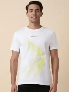 Allen Solly Typography Printed Round Neck Cotton Knitted Slim Fit T-shirt