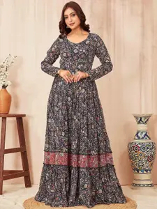 ODD BY chansi TRENDZ Ethnic Motifs Printed Sweetheart Neck Fit & Flare Ethnic Dresses