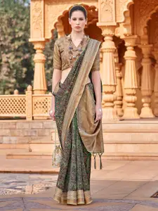 Saree mall Ethnic Motifs Zari Silk Blend Banarasi Sarees