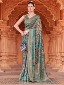 Saree mall Ethnic Motifs Printed Zari Banarasi Sarees