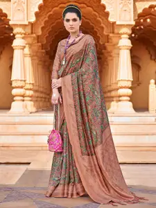 Saree mall Ethnic Motifs Printed Zari Banarasi Sarees