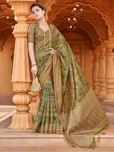Saree mall Ethnic Motifs Printed Zari Banarasi Sarees