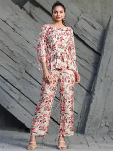 ODETTE Printed Top With Trousers Co-Ords