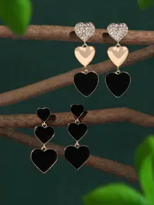 AMI Set of 2 Gold-Plated Contemporary Drop Earrings