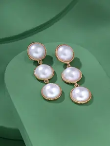 AMI Gold-Plated Circular Drop Earrings