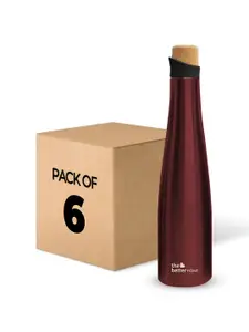 The Better Home Maroon 6 Pcs Stainless Steel Water Bottle 750 ml