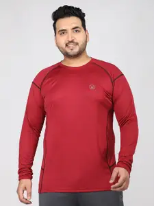 CHKOKKO Round Neck Drop-Shoulder Sleeves Regular Fit T-shirt