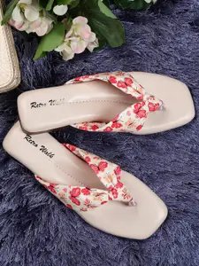 Retro Walk Printed Open Toe Flats