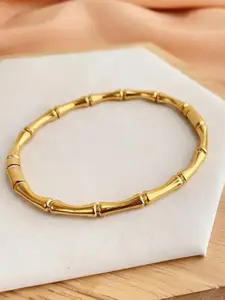 MEENAZ Gold-Plated Stainless Steel Anti Tarnish Antique Bangle-Style Bracelet