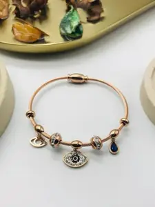 MEENAZ Women American Diamond Antique Rose Gold-Plated Kada Bracelet