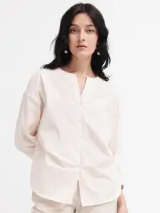 RAREISM Comfort Mandarin Collar Opaque Cotton Casual Shirt