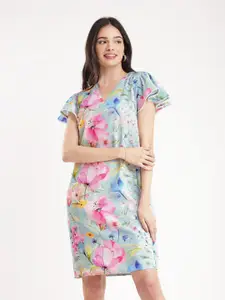 FableStreet Floral Printed A-Line Dress