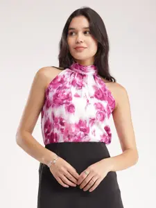 FableStreet Floral Printed Styled Back Top