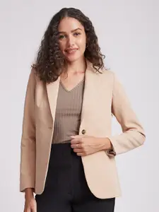 FableStreet Notched Lapel Single-Breasted Blazer